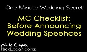 Before announcing wedding speeches