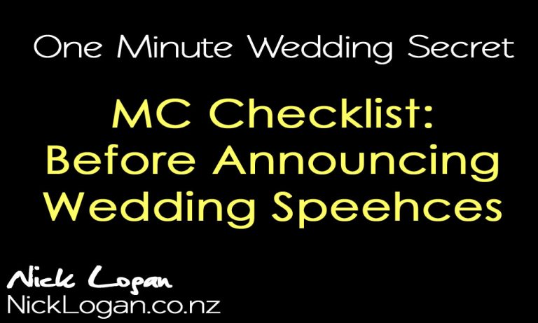 Checklist: Before Your MC Announces Wedding Speeches