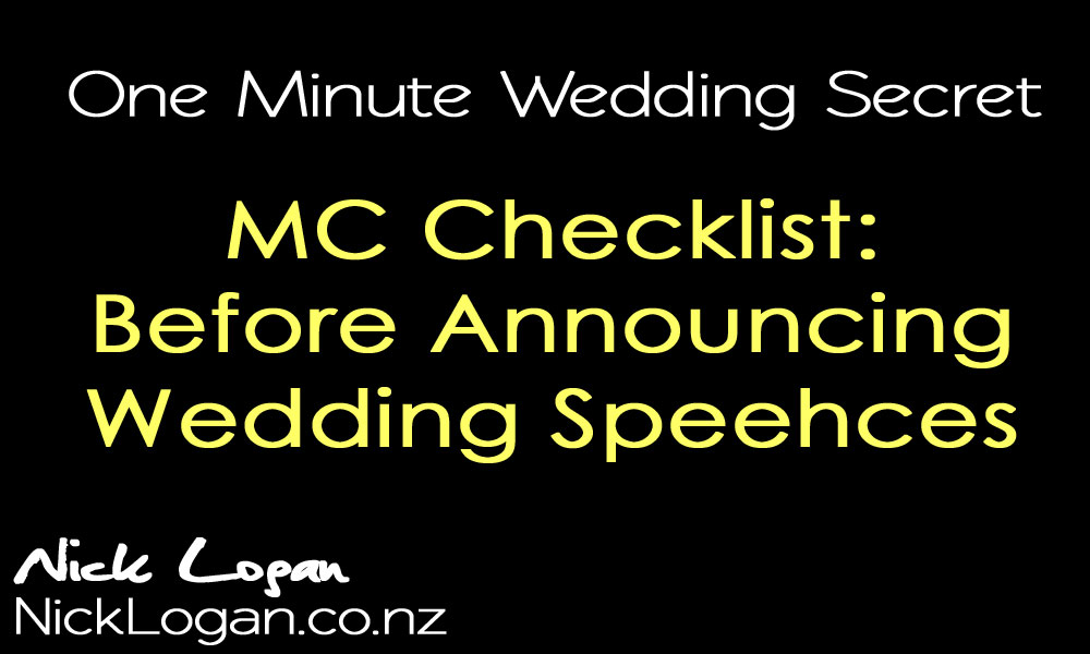 Checklist: Before Your MC Announces Wedding Speeches