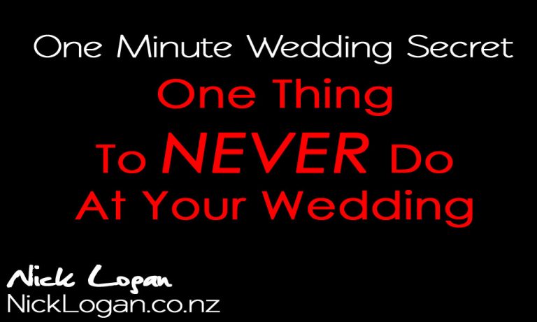 Don’t do this at weddings. Ever!