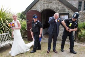 http://www.dailyrecord.co.uk/news/uk-world-news/groom-handcuffed-police-led-away-5833853 Who invited the Wedding Police to your wedding??