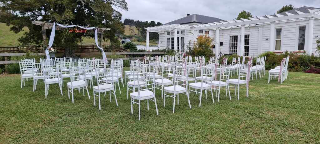 A wedding ceremony at Brookby Lodge, AUckland