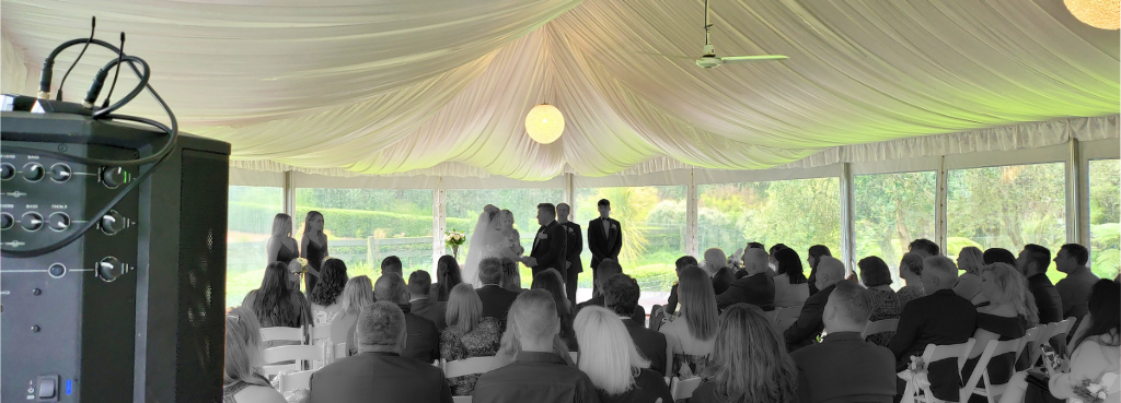 Nick Logan wedding ceremony sound Bracu Estate Auckland